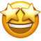 Emoji avec les yeux en étoile