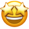 Emoji avec les yeux en étoile